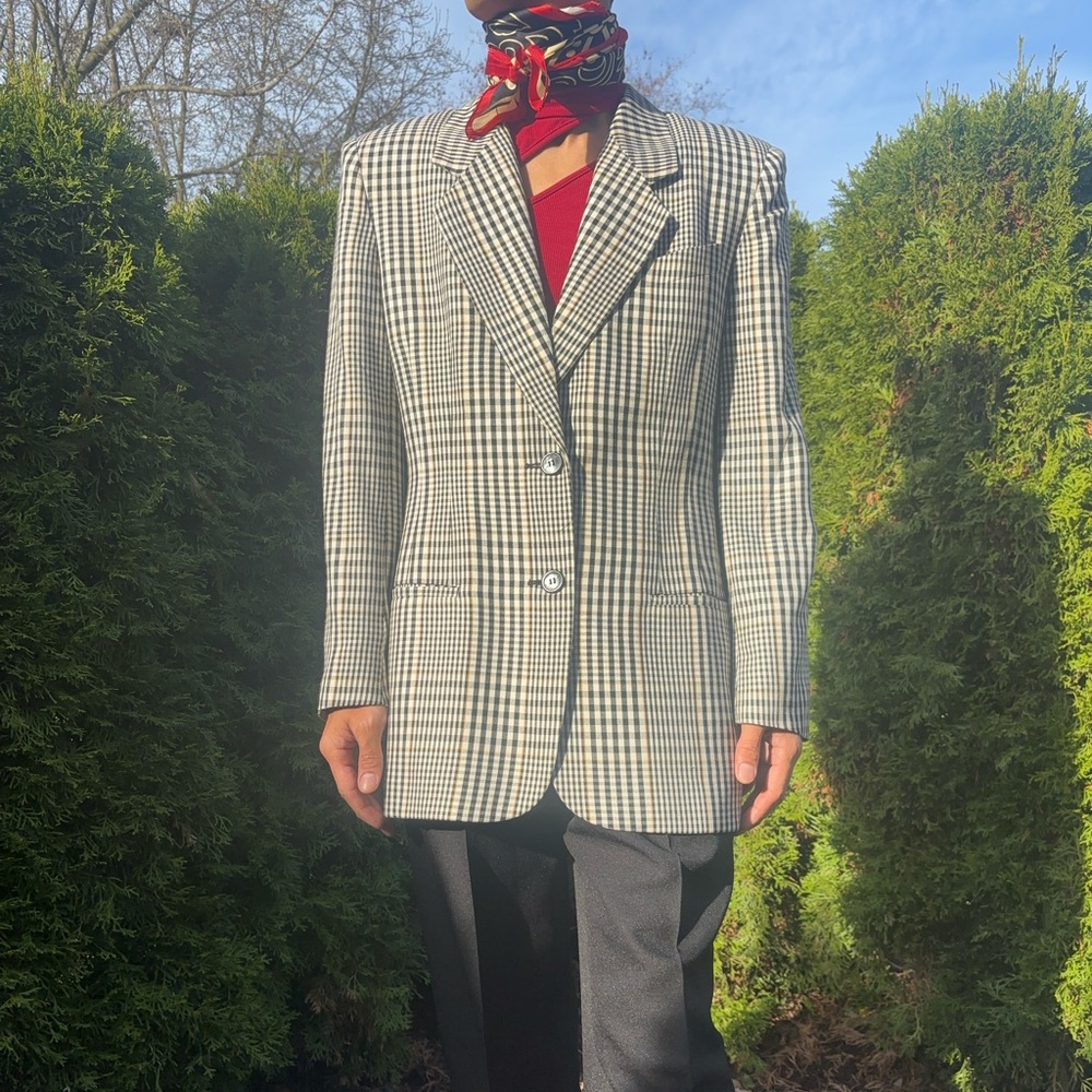 Jones New York plaid structured Blazer